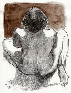 Seated Woman Sketch by Tore Bahnson