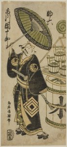 The Actor Ichikawa Danjuro IV as Sukeroku in the play "Choseiden Fudan-zakura," performed at the Nakamura Theater in the fourth month, 1756
