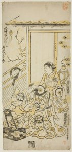 The Actors Tamazawa Saijiro I as Oiso no Tora and Ichimura Uzaemon VIII as Soga no Juro in the Play "Haru wa Akebono Kuruwa Soga," Performed at the Ichimura Theater in the First Month, 1743 by Torii Kiyomasu II