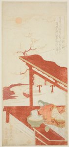 Ono no Komachi Washing the Copybook by Torii Kiyomitsu I