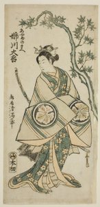 The Actor Anegawa Daikichi as Ayame no Mae in the play "Miyo no Hana Yunzei Kagami," performed at the Morita Theater in November 1760 by Torii Kiyomitsu I
