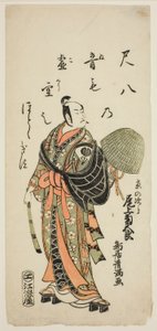 The Actor Onoe Kikugoro I as Kyo no Jiro in the play "Fujibumi Sakae Soga," performed at the Ichimura Theater in February, 1763 by Torii Kiyomitsu I