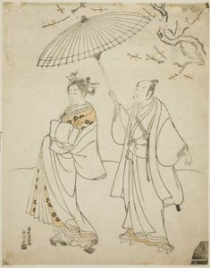 The Actors Ichikawa Komazo I and Nakamura Matsue I by Torii Kiyomitsu I