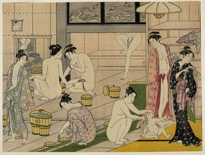 Kiyonaga Bathhouse Women by Torii Kiyonaga