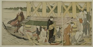 Pleasure Boats below Azuma Bridge by Torii Kiyonaga