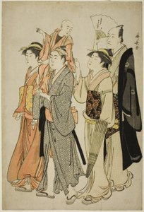 The Actor Ichikawa Danjuro V and his family, from an untitled series of four prints showing Actors in private life