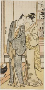 The Actor Ichikawa Yaozo III with a geisha, from an untitled series of prints showing Actors in private life