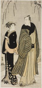 The Actor Matsumoto Koshiro IV and a Geisha, from an Untitled Series of Prints Showing Actors in Private Life by Torii Kiyonaga