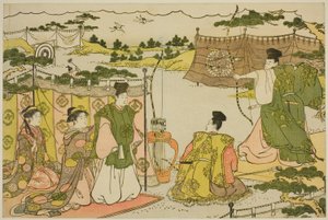 The First Archery Practice of the New Year, from the illustrated book 