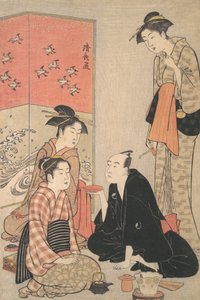 The Kabuki Actor Sawamura Sojuro III and Courtesans by Torii Kiyonaga