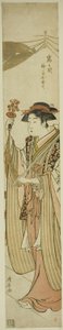 The Shrine Maiden Osute of the Tomigaoka Shrine by Torii Kiyonaga