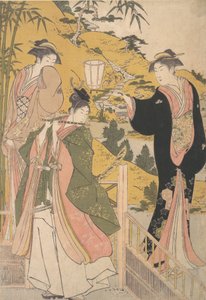 Yoshitsune Serenading Jorurihime by Torii Kiyonaga