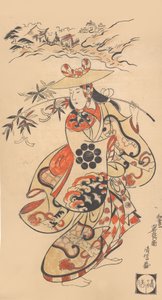 Actor Sawamura Kodenji as a Woman at the Time of the Tanabata Festival by Torii Kiyonobu I
