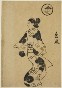 Matsukaze, from Album of Courtesans by Torii Kiyonobu I