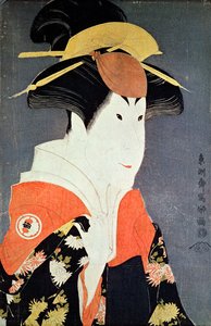 Head and shoulders of the kabuki actor Segawa Tomisaburo II as Yadorigi, wife of Ogishi Kurando, published in 1794 by Toshusai Sharaku