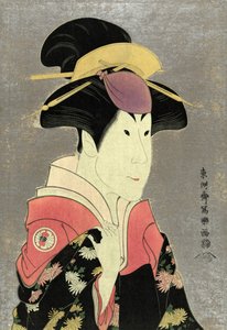 Print: woodcut colour mezzotint of Segwa Tomisaburo, as Yadorigi, wife of Ogishi Kurando by Sharaku Toshusai, active 1794 by Toshusai Sharaku