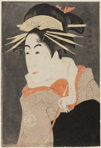 The Actor Matsumoto Yonesaburo as Shinobu in the Guise of the Courtesan Kewaizaka no Shosho by Toshusai Sharaku