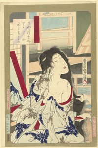After the Bath (Beauties from Musashi in Brocade)