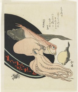 Octopus, Red Tilefish, Pike, Globefish and Crab