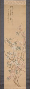 Red and White Peach Blossoms
