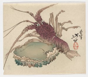 Lobster and Abalone by Tsukioka Yoshitoshi