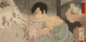 Snow: The Actor Onoe Baikō V as Iwakura no Sōgen by Tsukioka Yoshitoshi