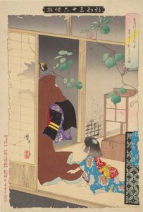The Fox-Woman Kuzunoha leaving her Child