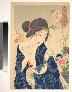 Waking Up: A Girl of the Kōka Era (1844–1848) by Tsukioka Yoshitoshi