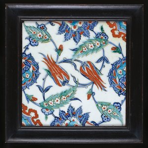 An Iznik pottery tile