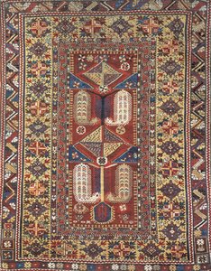 Close-up of a Melas prayer rug, Anatolia, Turkey