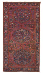 Large Triple Medallion Ushak Carpet, West Anatolia