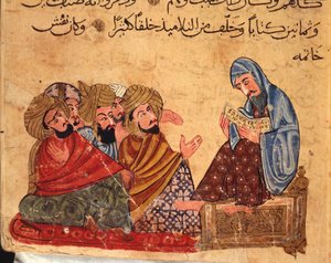 Socrates debates on philosophy with his followers by Turkish School