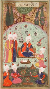 The Crown Prince Celebrating Victory with a Meal in the Garden by Turkish School