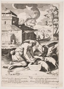 The Prodigal Son in the Pigsty by Ubekendt