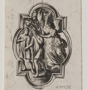 Emblem with Adam and Eve Expelled from Paradise by Ubekendt