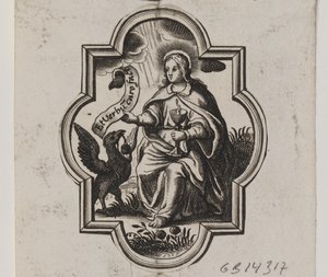 Emblem with the Evangelist John by Ubekendt