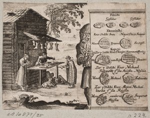 Overview of Russian Coinage. In the Background a Russian Shoemaker by Ubekendt