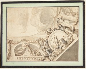 Sketch After Ceiling Painting by Ubekendt