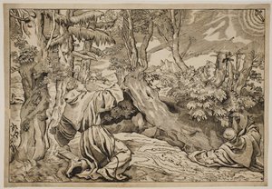 The Stigmatisation of St. Francis by Ubekendt Ubekendt