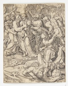 The Betrayal of Christ by Ubekendt efter Dirck Volckertsz. Coornhert efter Maarten van Heemskerck
