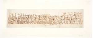 Oriental Procession with Dromedaries by Ubekendt efter Lorck