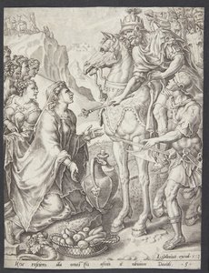 Abigail Soothing David by Ubekendt efter Maarten van Heemskerck