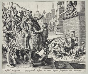 The Story of Ahab, Jezebel and Naboth by Ubekendt hollandsk første halvdel af 1600 tallet