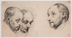 Three Male Heads by Ubekendt kopist efter Anthony van Dyck