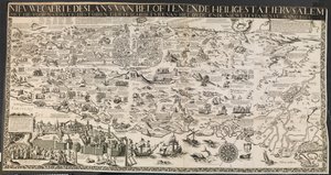 New Map of the Lands of Promise and the Holy City of Jerusalem by Ubekendt nederlandsk aktiv midten af 1600 tallet