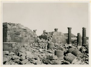 Great Enclosure, view of walls and columns of Great Temple, Musawwarat es Sufra, Sudan by Ugo Monneret de Villard