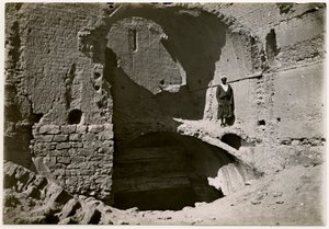 Large keep (qasr) of monastery, Aswan, Egypt by Ugo Monneret de Villard