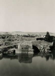 Temple Ruins on Elephantine Island, with Cleopatra Bath in Foreground, Aswan, Egypt by Ugo Monneret de Villard