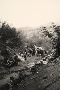 Italian soldiers of World War I in Podgora, on the Italian-Austrian front by Ugo Ojetti