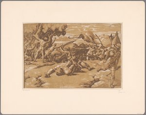 David beheads Goliath by Ugo da Carpi